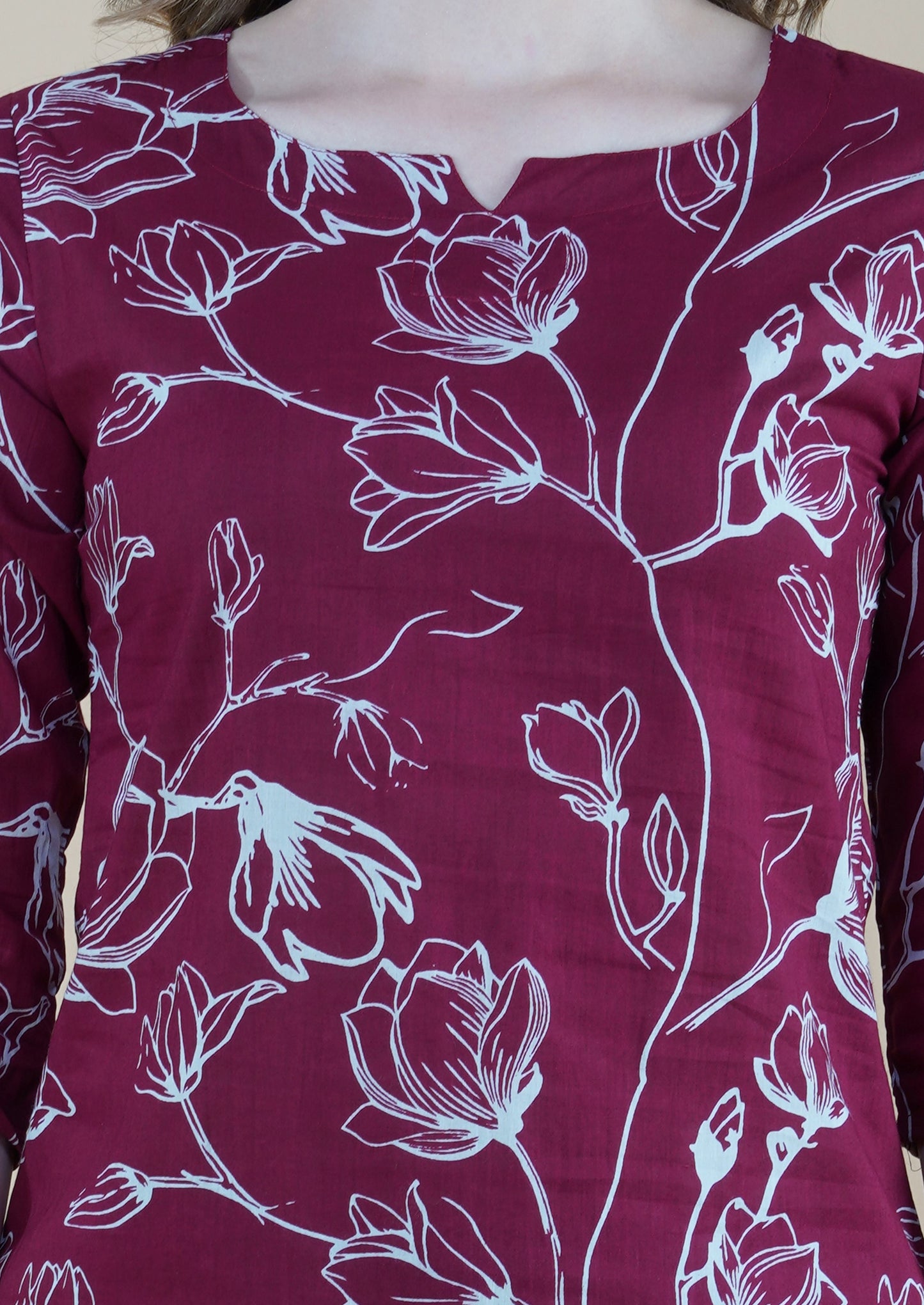 Maroon Petal Dream Cotton Loungewear