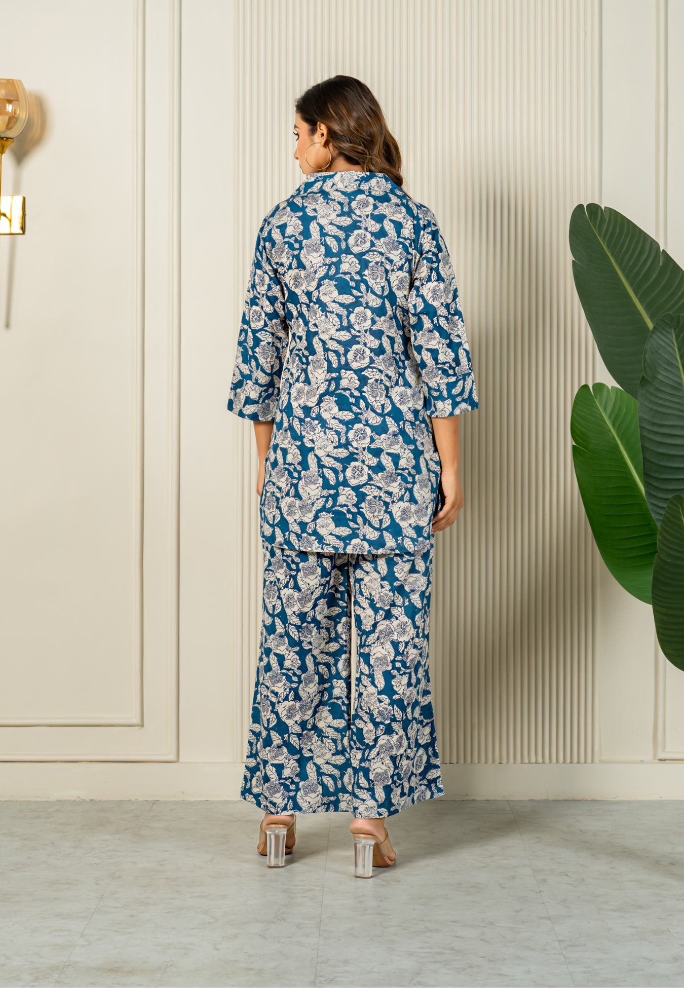 Frosty Florals Cotton Loungewear Co-ord Set