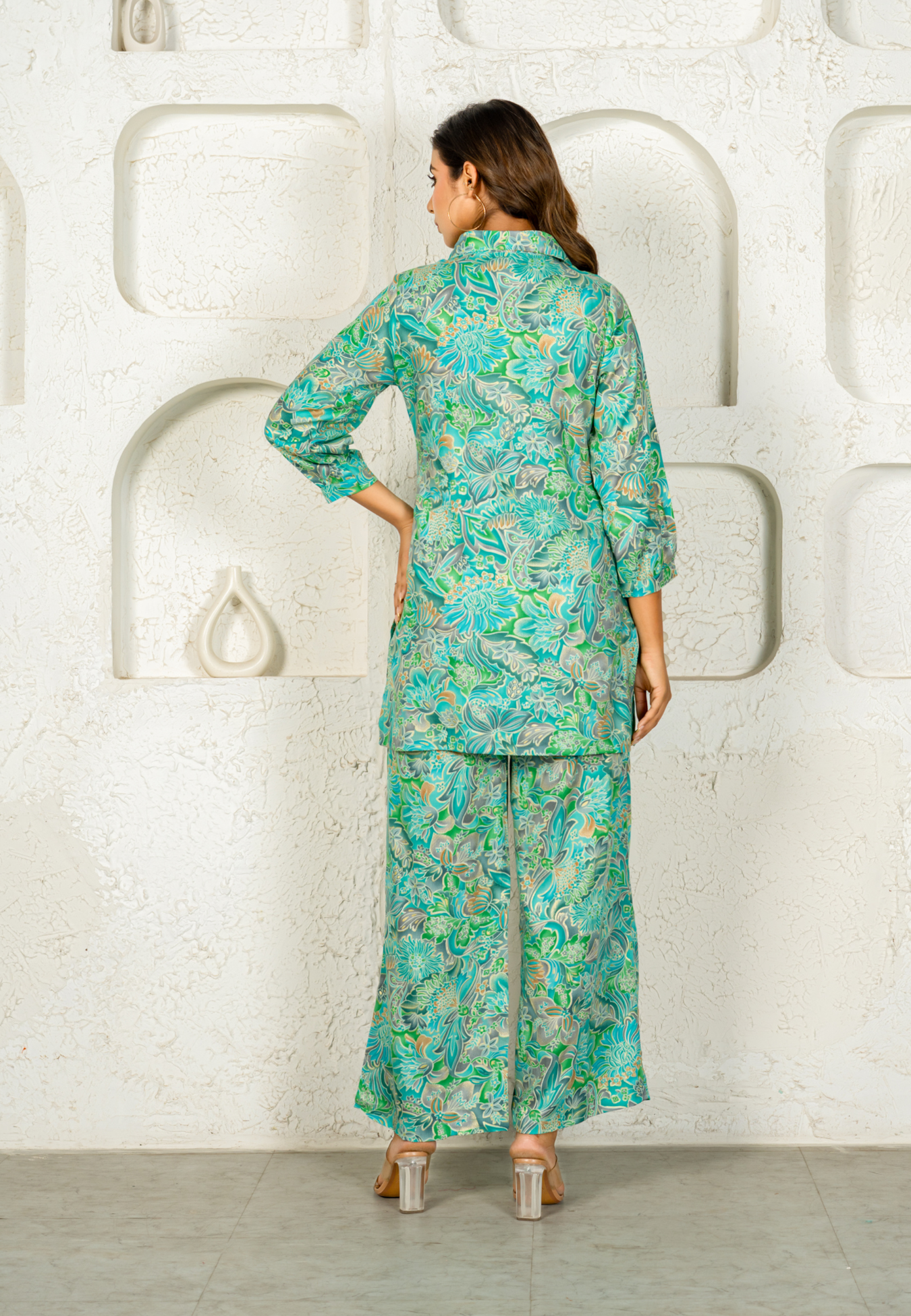 Green Island Flora Premium Rayon Co-ord Set