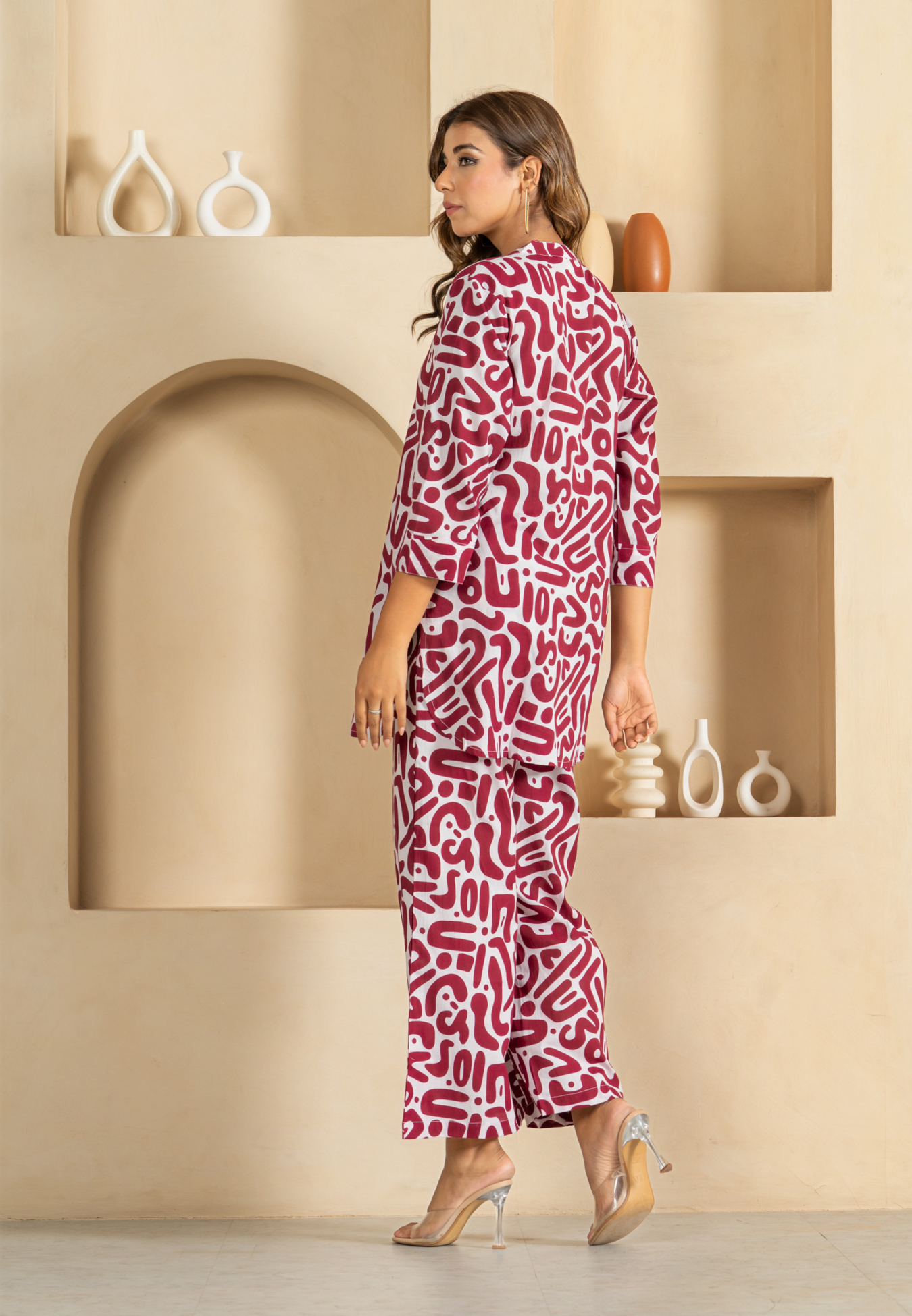 Mystic Maroon Pure Cotton Loungewear Set