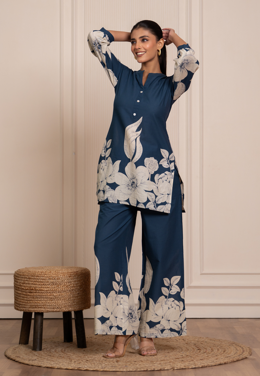 Ocean Blossom Cotton Co-ord Set