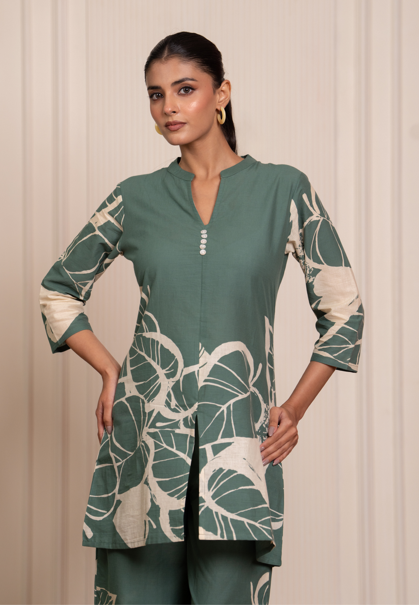 Olive Essence Cotton Co-ord Set