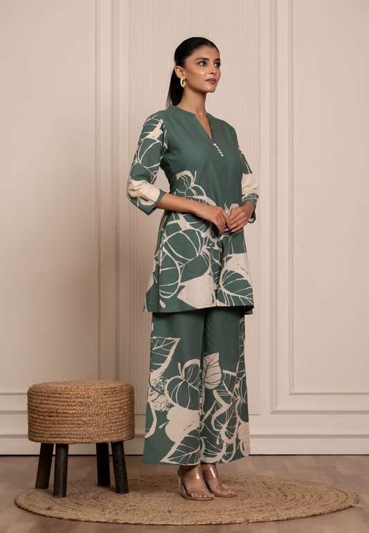 Olive Essence Cotton Co-ord Set