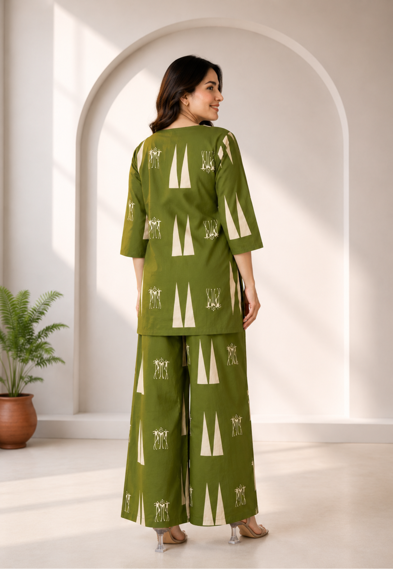 Olive Heritage Pure Cotton Co-ord Set