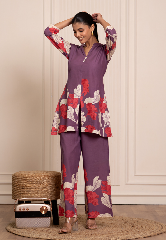 Royale Lavender Cotton Co-ord Set