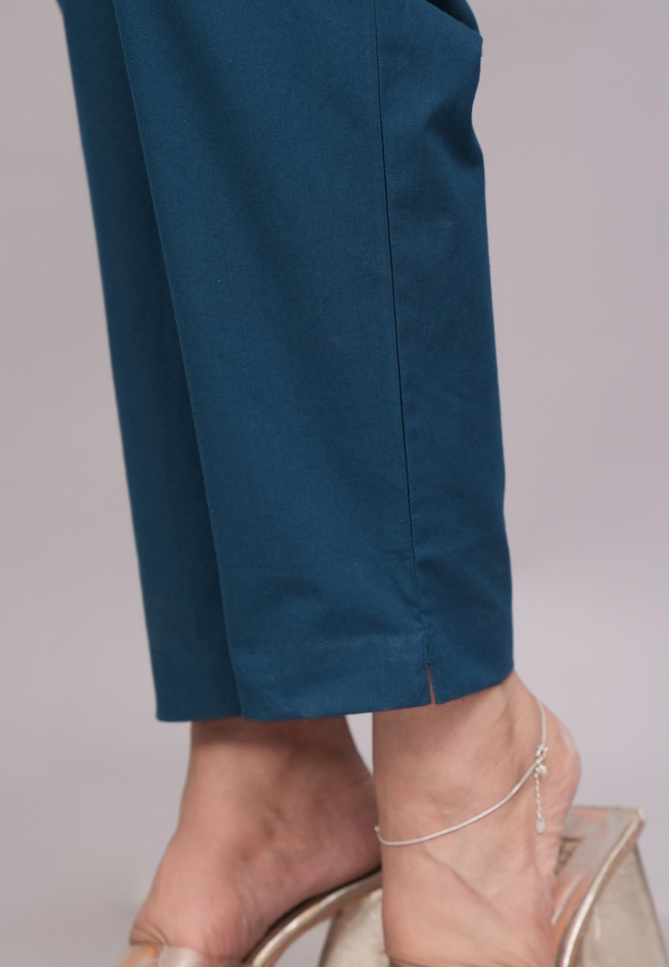 Teal Blue Cotton Pants for Women – Soft Cotton Trousers for Everyday Use