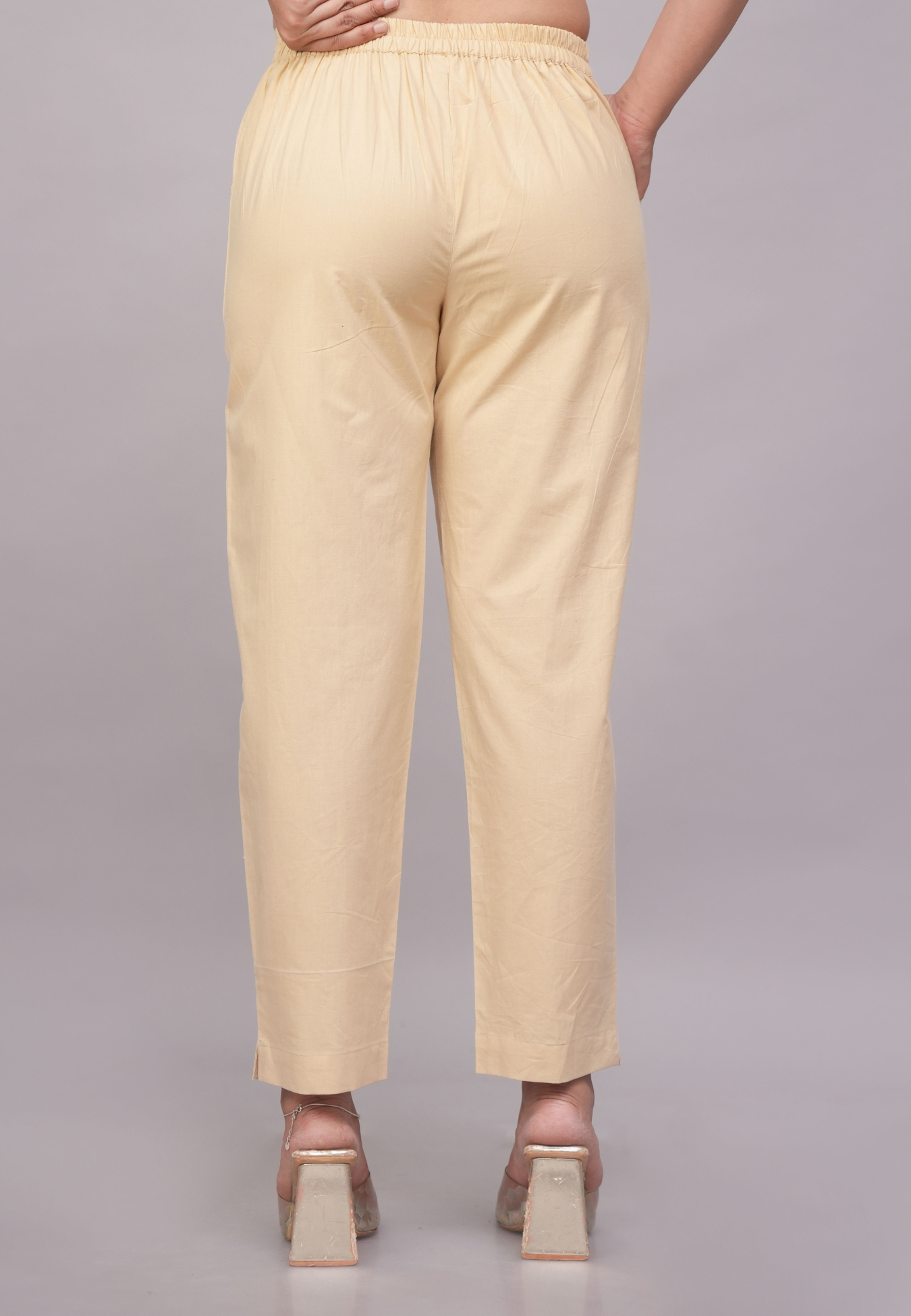 Beige Cotton Pants for Women – Casual, Breathable Summer Essentials