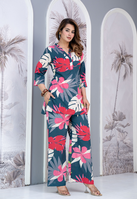 Blue Lagoon Cotton Co-ord Set