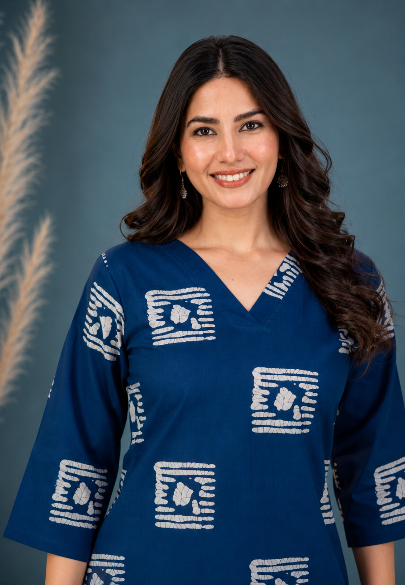 Indigo Tile Buti Pure Cotton Co-ord Set