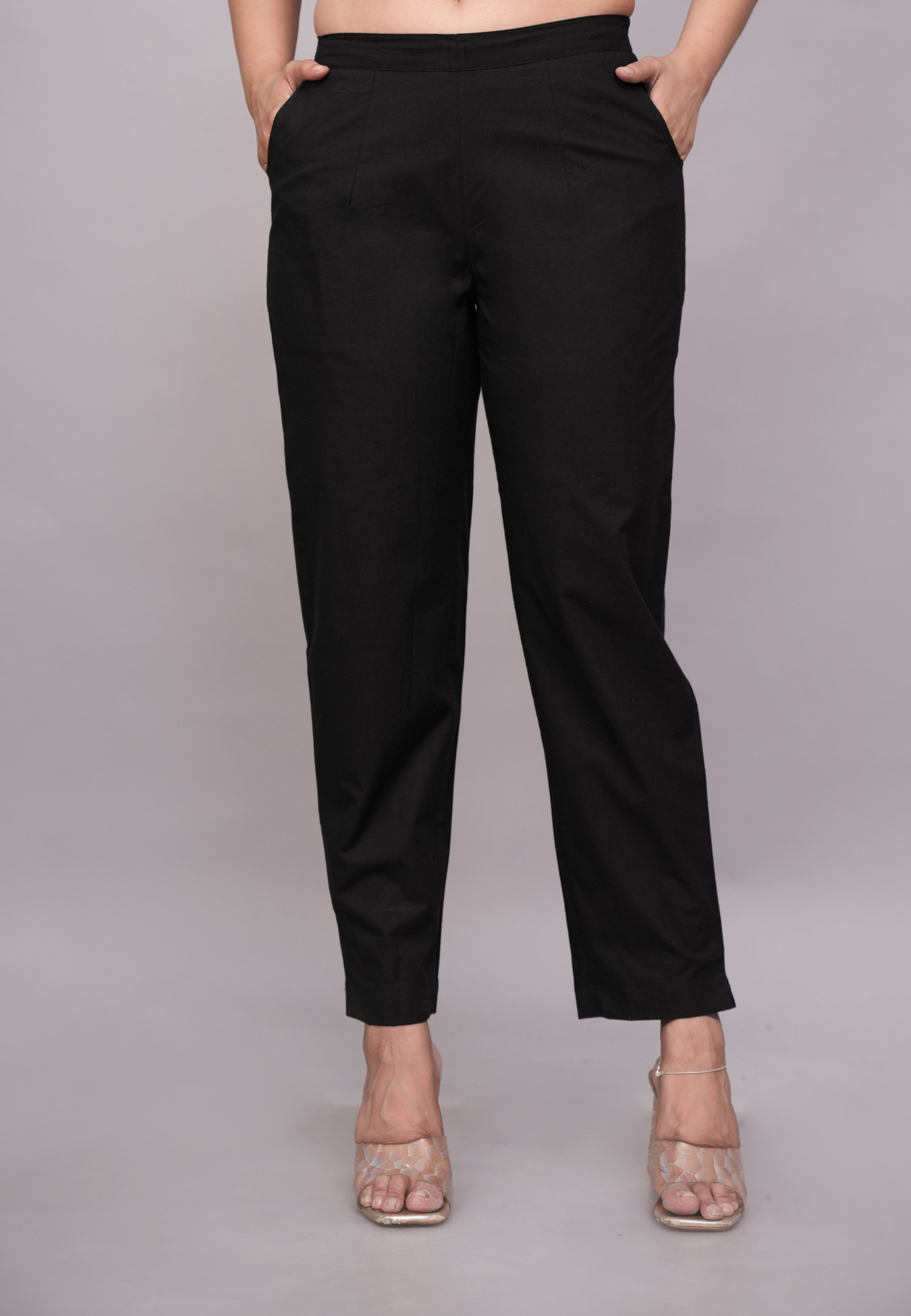 Jet Black Cotton Pants for Women – Soft, Stylish Daily Bottoms