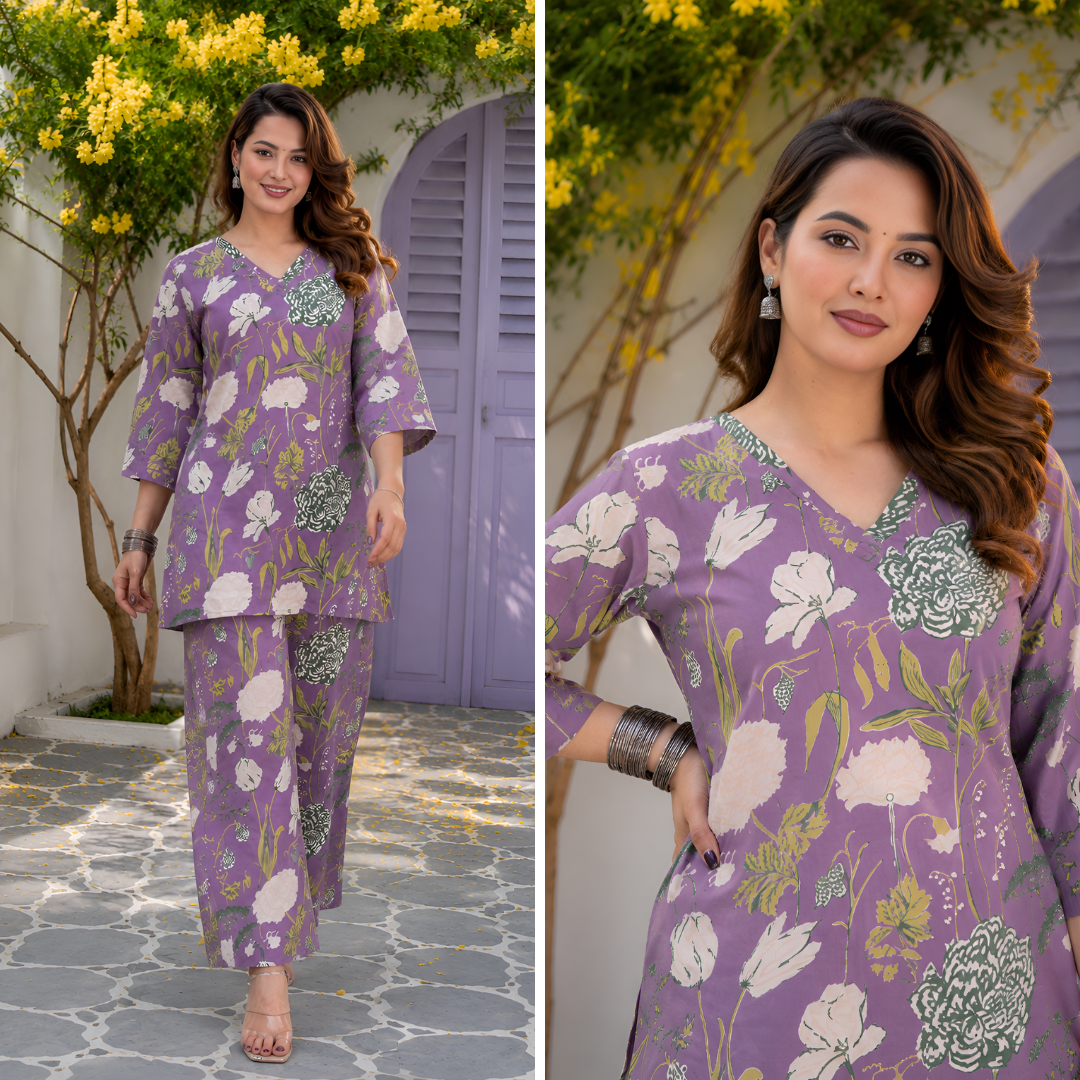 Lavender Bliss Pure Cotton Co-ord Set