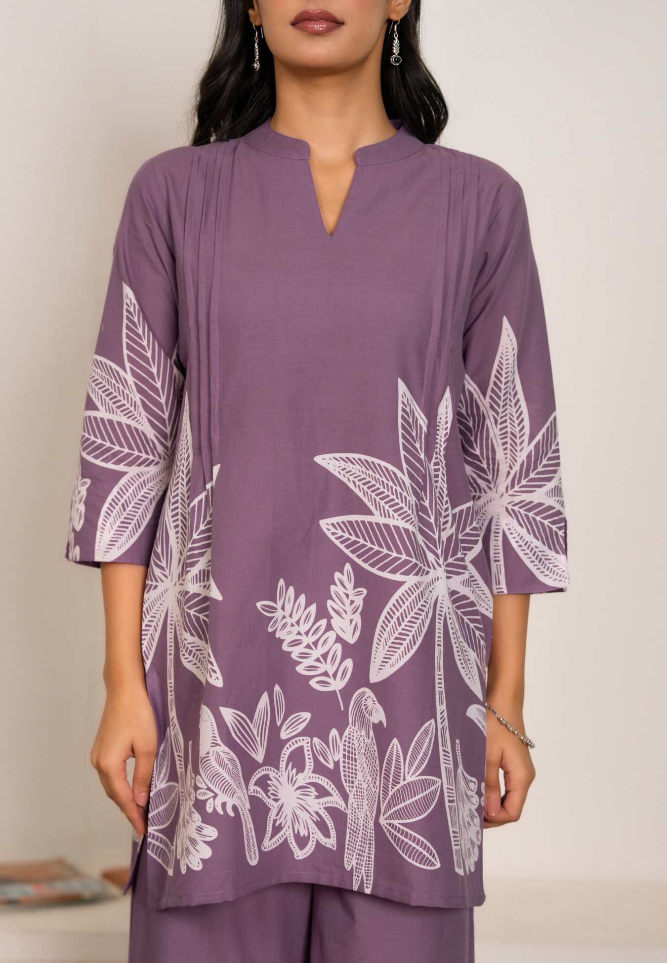 Lilac Palm Tree Cotton Co-ord Set