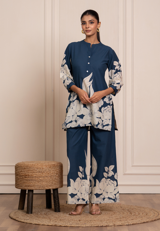 Ocean Blossom Cotton Co-ord Set