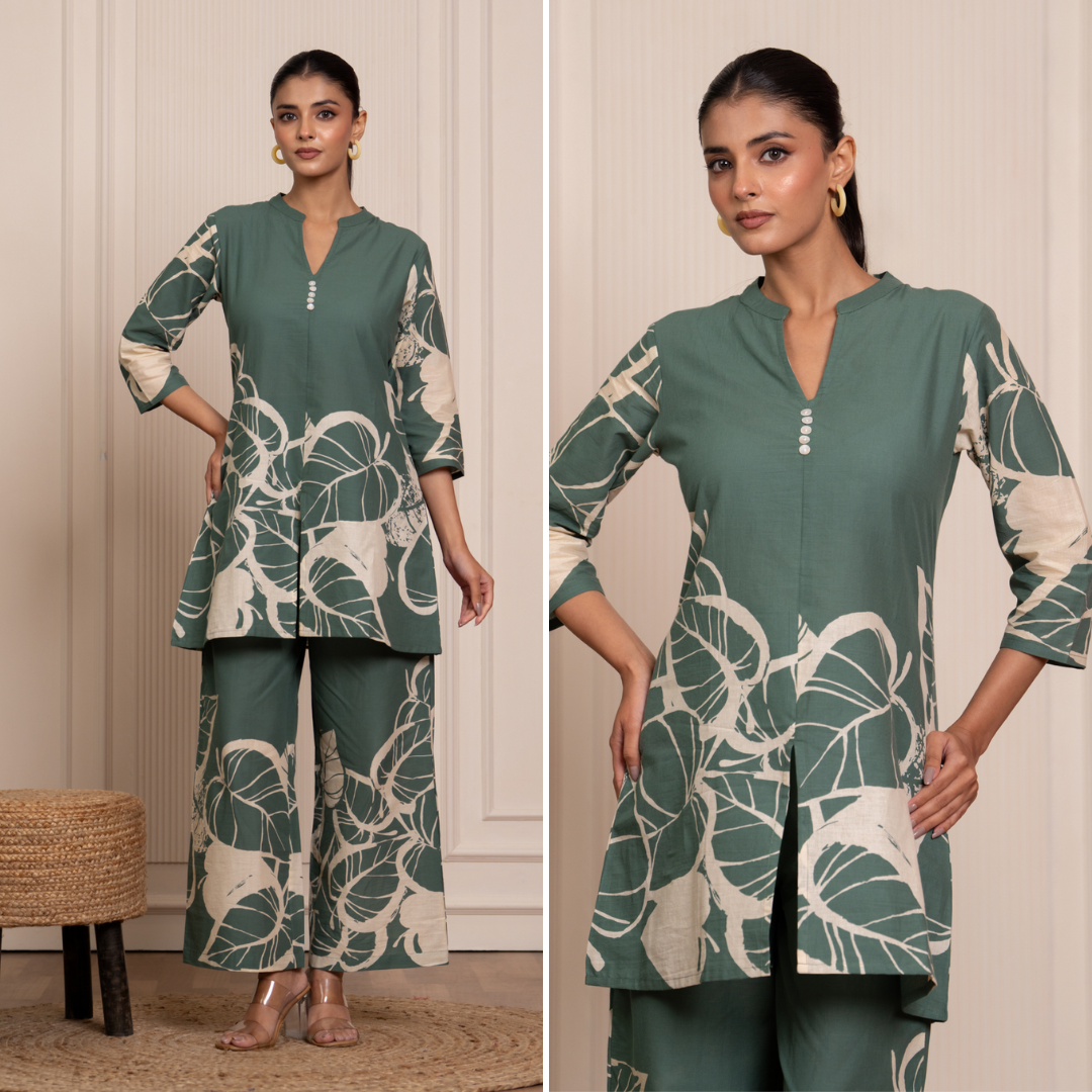 Olive Essence Cotton Co-ord Set
