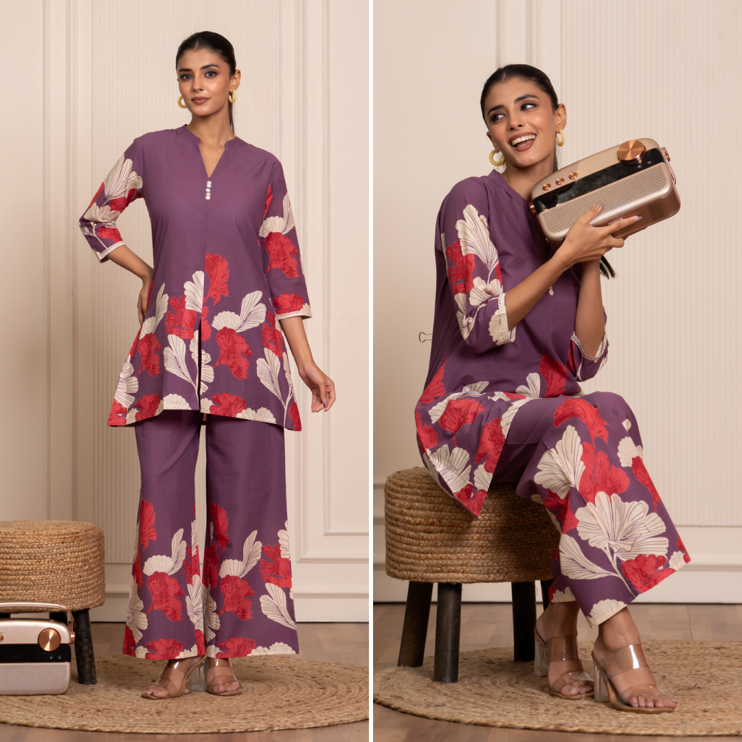 Royale Lavender Cotton Co-ord Set