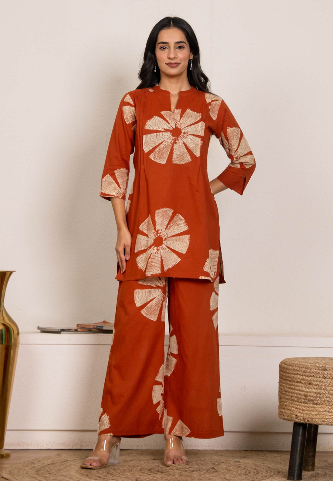 Soft Rust Cotton Co-ord Set